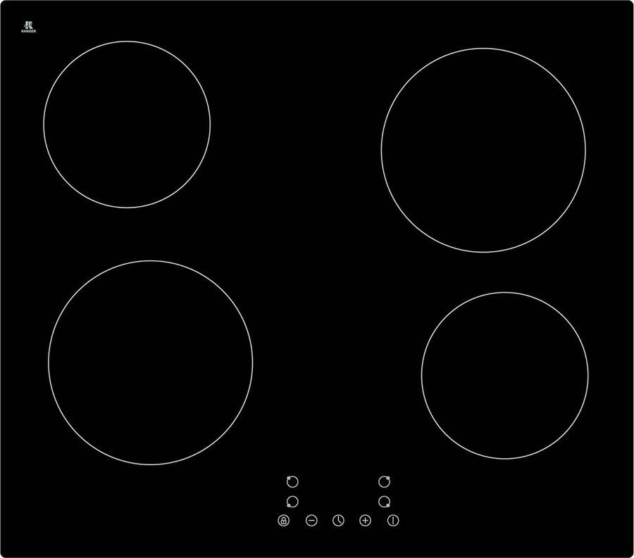 Keramische Kookplaat Inductie Kookplaat Snel Koken 9 Warmtestanden 56 x 49 cm Zwart