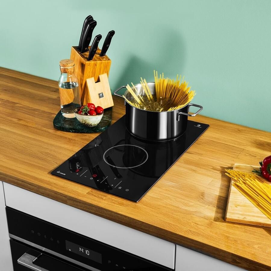 Keramische kookplaat Inductie fornuis Koken en bereiden 9 vermogensniveaus 30 cm Zwart