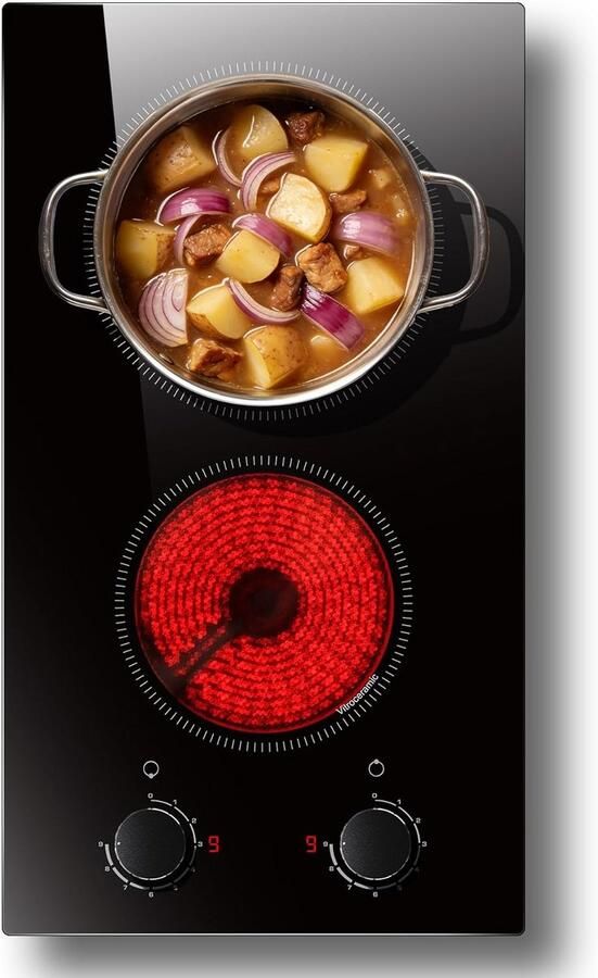 Keramische Kookplaat met 2 Pitten en 3000W Vermogen