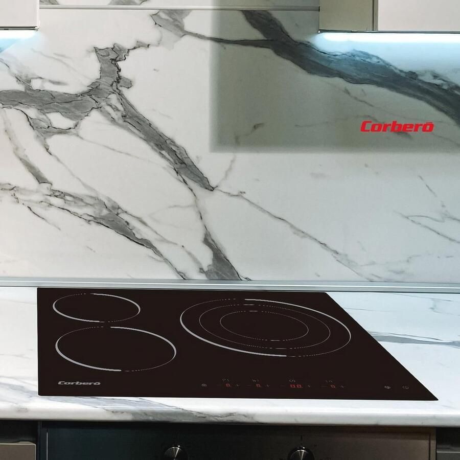 Keramische Kookplaat met 3 Zones 5700 W Touch-bediening Kinderbeveiliging en Timer