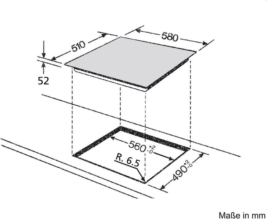 Keramische Kookplaat met 4 Kookzones en Glaskeramiek Oppervlak