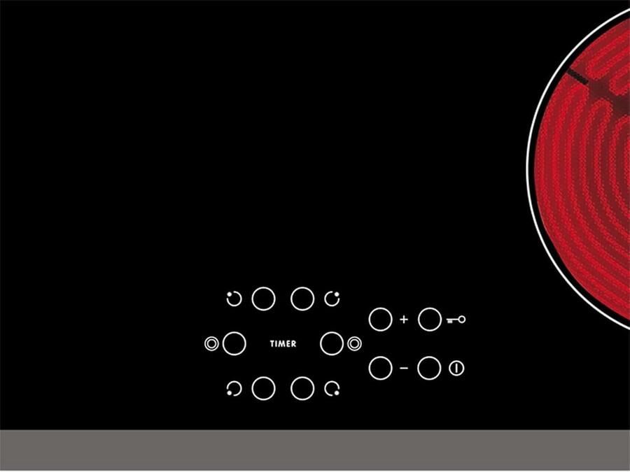 Keramische kookplaat met uitbreidbare zone en kinderbeveiliging