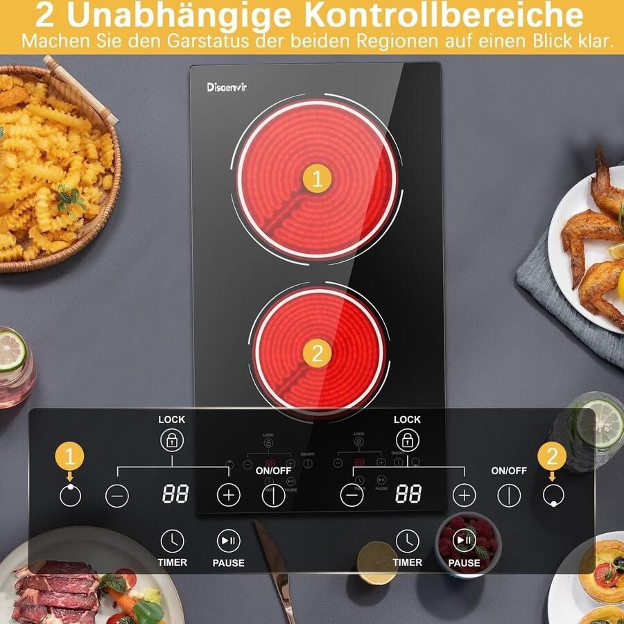 Keramische Kookplaat Zwart 2 Pitten Inbouw Keramische Inductiekookplaat Voor in de Keuken