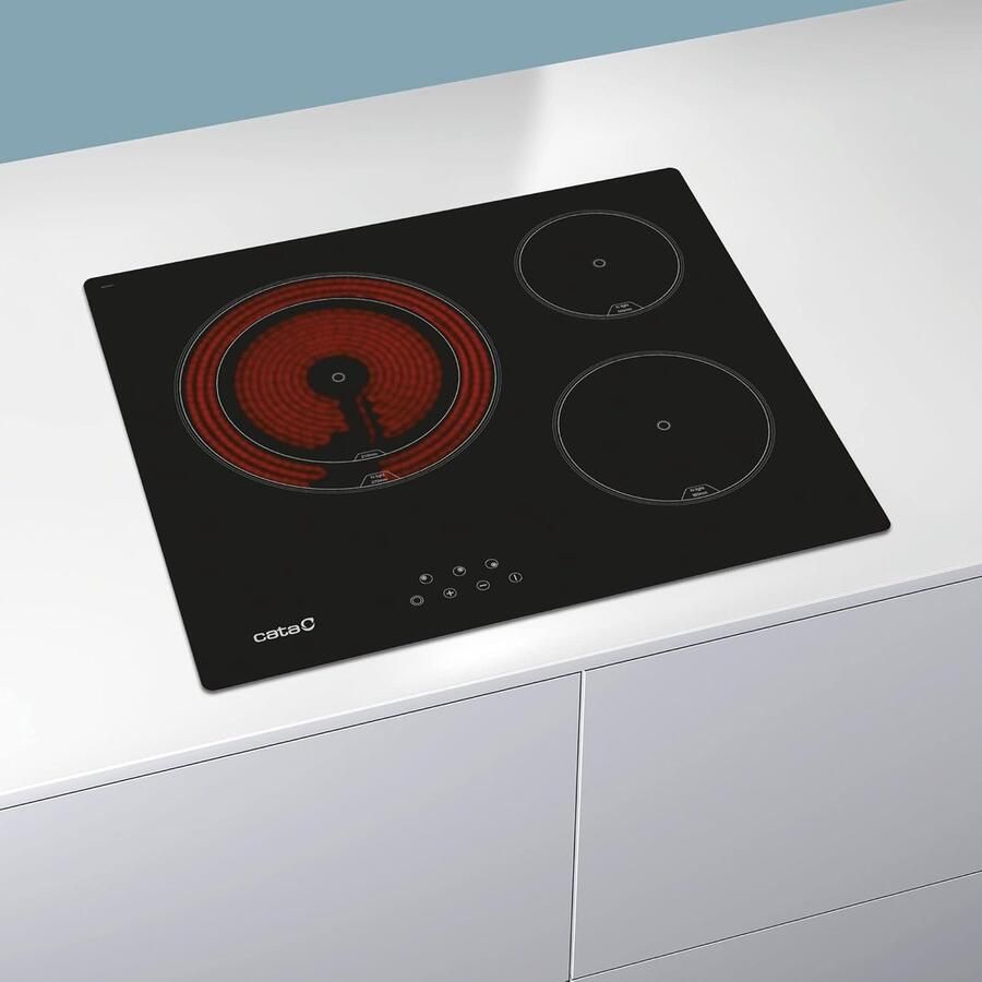 Keramische Kookplaat Zwart 60cm met 3 High Light Zones en Tactiele Bediening - Foto 2