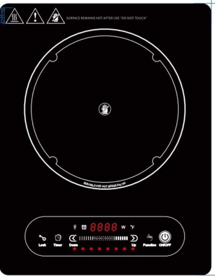 Keramische Kookplaat Zwart LED-Touch Bediening 2000W Voor Thuis Koken