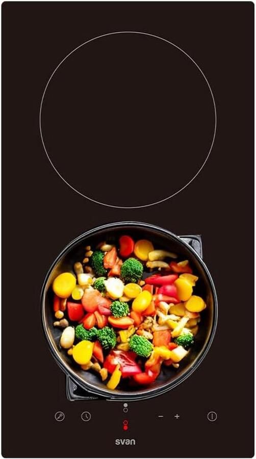 Keramische Kookplaat Zwart met 2 Kookzones Compact Tafelmodel