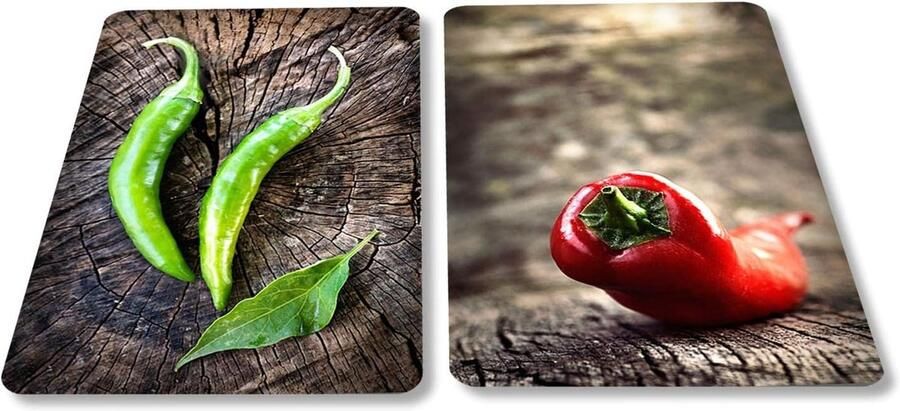 Keramische kookplaatafdekking 60 x 52 cm (elk 30 x 52) Afdekplaten kookplaat Inductiekookplaatbescherming Decoratieve glazen plaat Snijplank Veiligheidsglas Spatbescherming