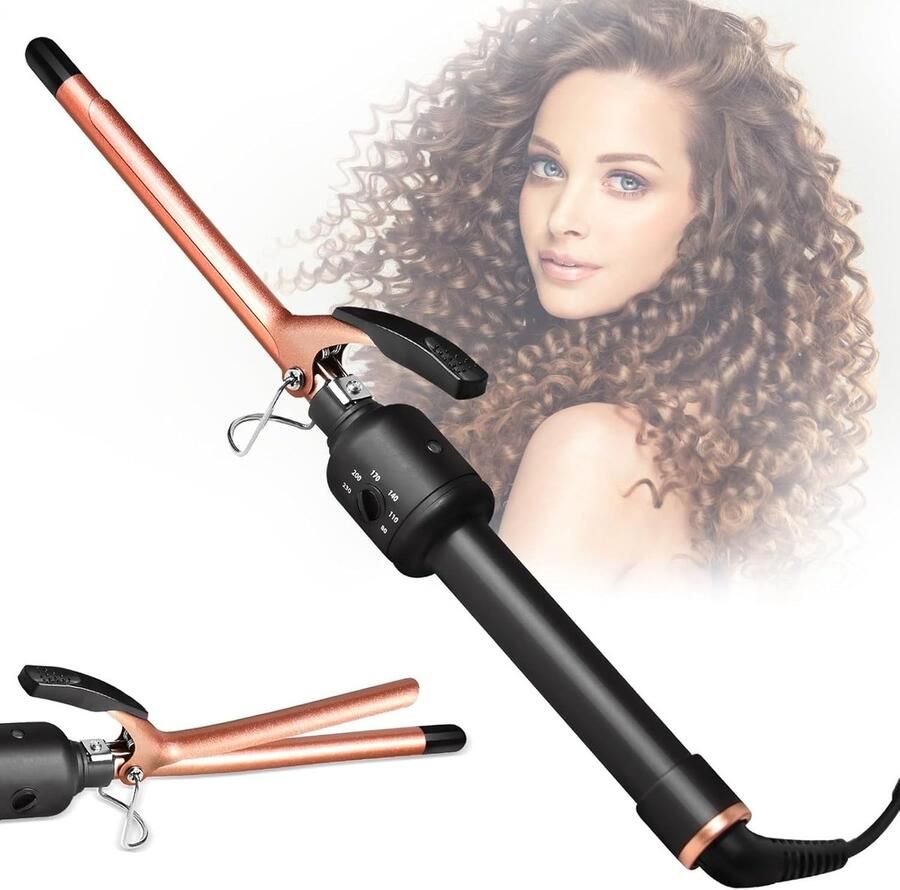 Keramische Krultang 13 mm Antistatisch Snel Opwarmen Instelbare Temperatuur Voor Korte en Middellange Haar