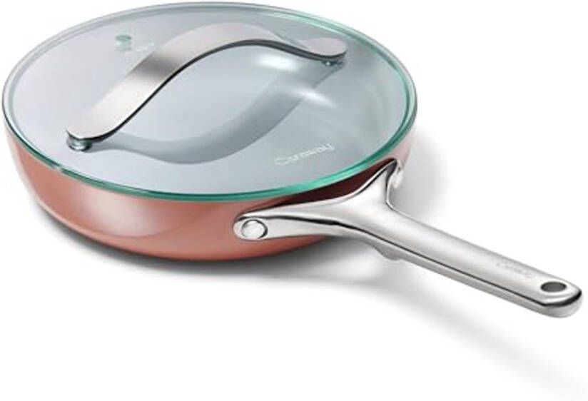 Keramische Mini Koekenpan met Glazen Deksel Antiaanbaklaag Veilig & Duurzaam 8 inch