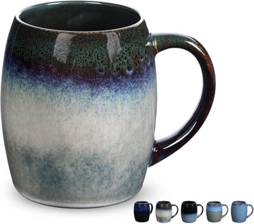 Keramische mok 500 ml Handgemaakt cappuccinokopje voor kantoor en thuis Vaatwasmachine en magnetronbestendig