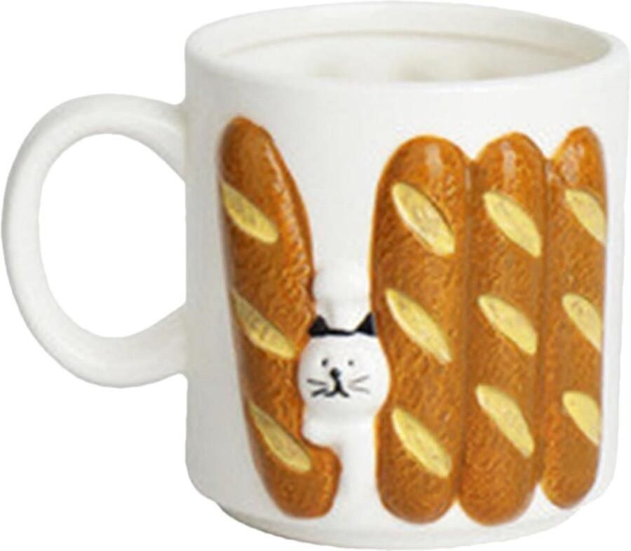 Keramische Mok Broodmok Koffiebeker Dranken Serveren Uniek Broodontwerp 200ml Stokbrood