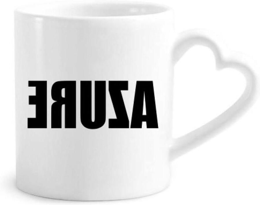 Keramische Mok Koffiecup Warme Dranken Hartvormig Handvat 340 ml Zwart Blauw