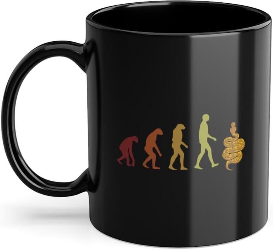 Keramische Mok Koffiemok Slang Ochtendkoffie Drinken Uniek Slangenmotief 330 ml Zwart