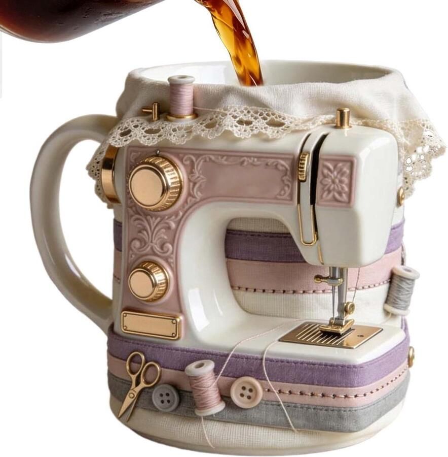 Keramische Mok Themok Koffiemok Creatief Bezig Zijn Naaimachine Thema 330 ml Meerdere Kleuren