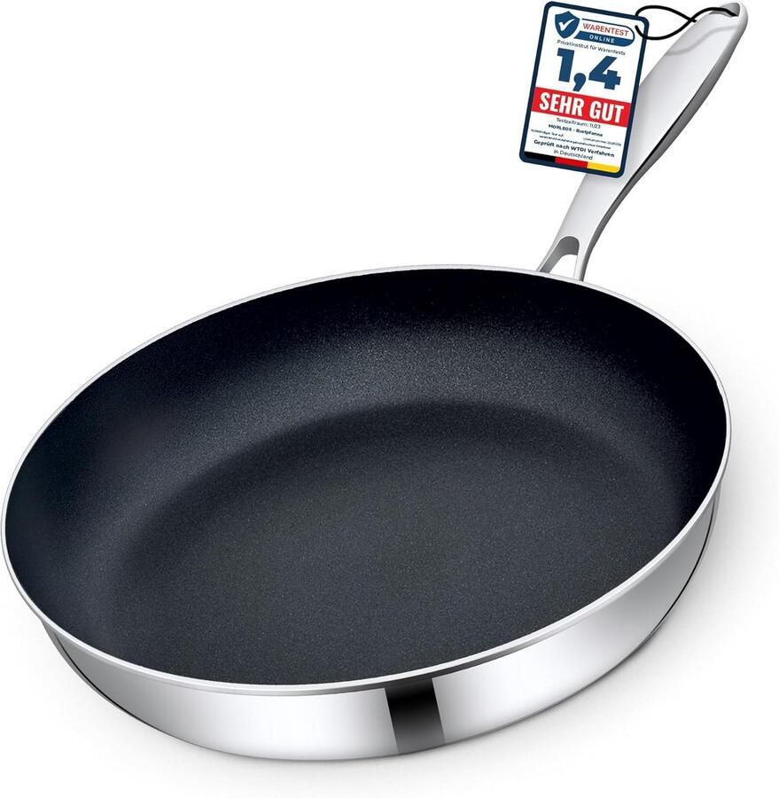 Keramische pan Antiaanbak pan Gezond koken 5-laags constructie 28 cm Zwart