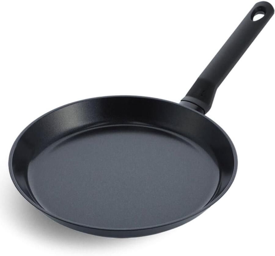 Keramische Pannenkoekenpan Crêpepan Koekenpan Gelijkmatig Bakken Duurzaam Keramisch Materiaal 28cm Diameter Zwart