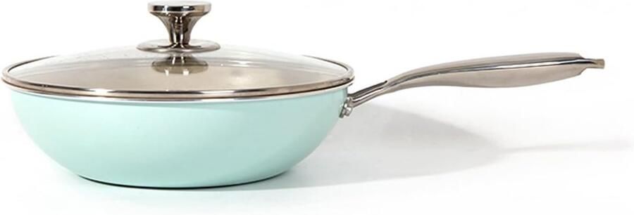 Keramische Roerbakpan Wokpan Koekenpan Veelzijdig Koken Chemievrije Antiaanbaklaag 30 cm Groen