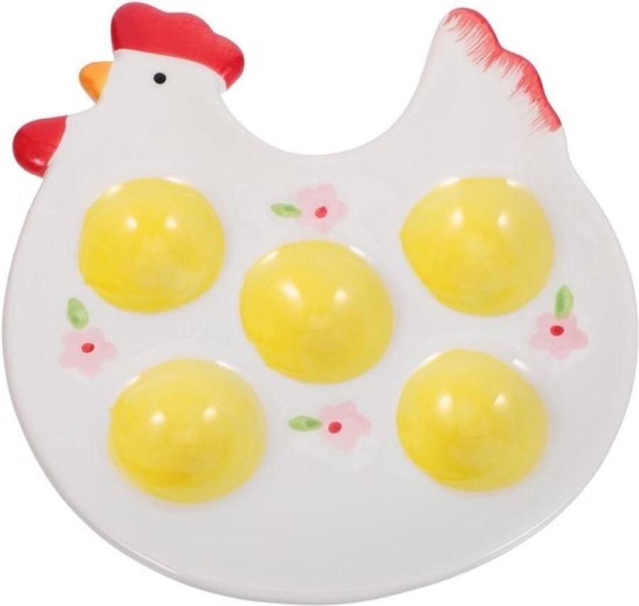 Keramische schaal Eierschaal kipvorm Paasdecoratie presenteren Stabiele eierplaatsing 185 cm lengte Meerkleurig