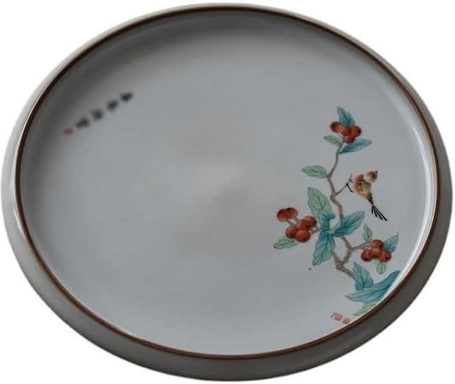 Keramische Schotel Isolerende Plate Warme Dranken Serveren Hittebestendig Materiaal 20 cm Diameter Bruin