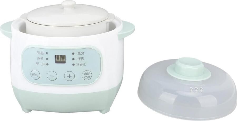 Keramische Slowcooker 1L Gezond en Efficiënt Koken met Timer en Gelijkmatige Verwarming