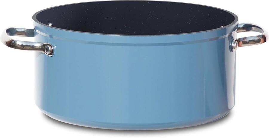 Keramische Soeppan Grote Pan Koken en Pruttelen Milieuvriendelijke Coating 5 Liter Blauw
