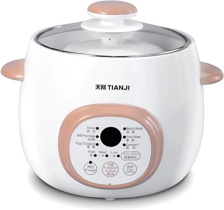 Keramische Soeppan met Deksel Elektrische Slowcooker 1 Liter
