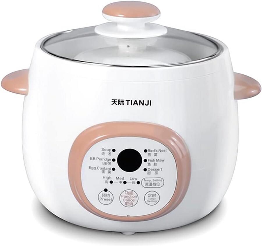 Keramische Soeppan met Deksel Elektrische Slowcooker 1 Liter