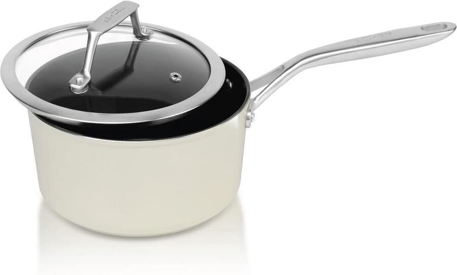 Keramische Steelpan Antiaanbak Pan Gezond Koken Pannen Vrij Coating 8 Inch Diameter Zwart