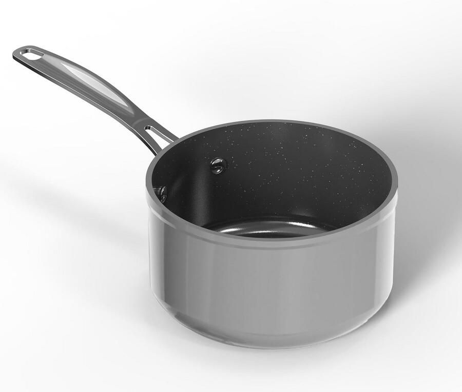 Keramische Steelpan Kookpan Klein Snel Koken Krasbestendige Coating 1.5 Liter Grijs