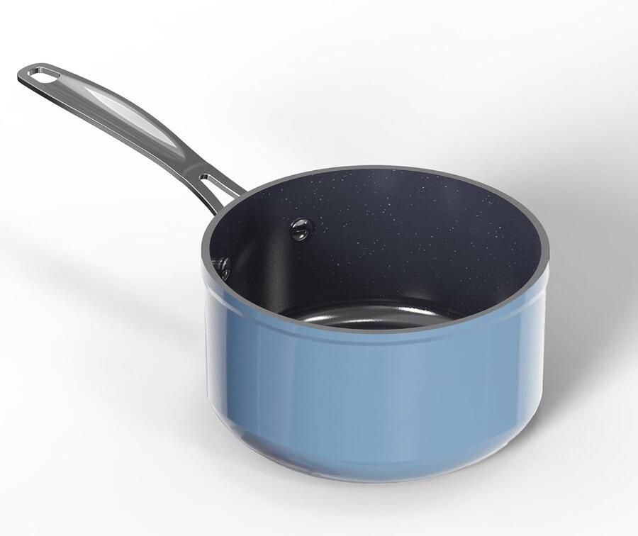 Keramische Steelpan Nonstick Sauspan Gezond Koken Diamant Versterkt 2 Quarts Blauw