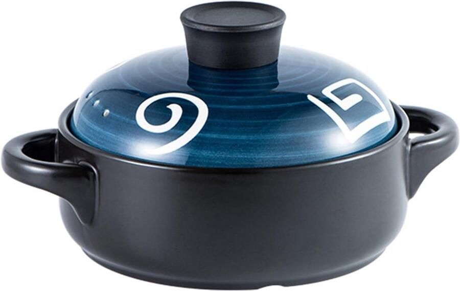 Keramische Stoofpan Aardewerk Pot Langzaam Koken Gelijkmatige Warmte 1.5 Liter Blauw