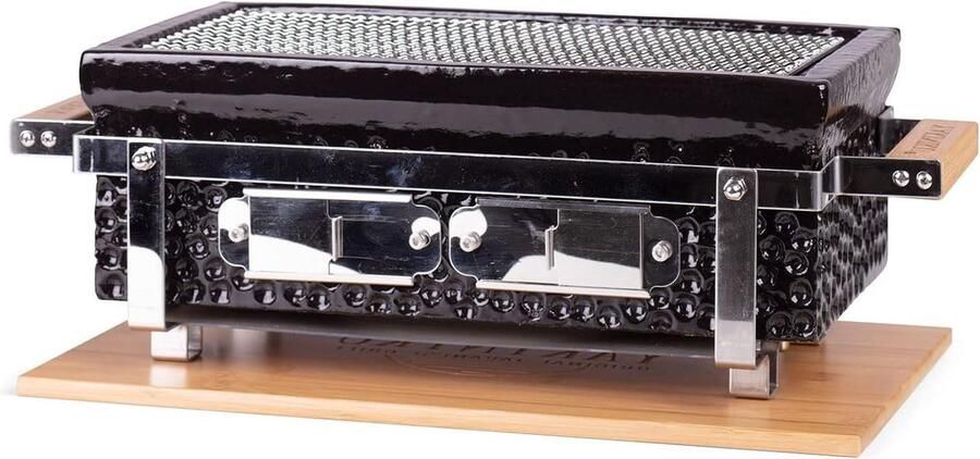 Keramische Tafelgrill Japanse Grill Gezellig Tafelen Hoogwaardig Keramiek 39x21 cm Grilloppervlak Zwart