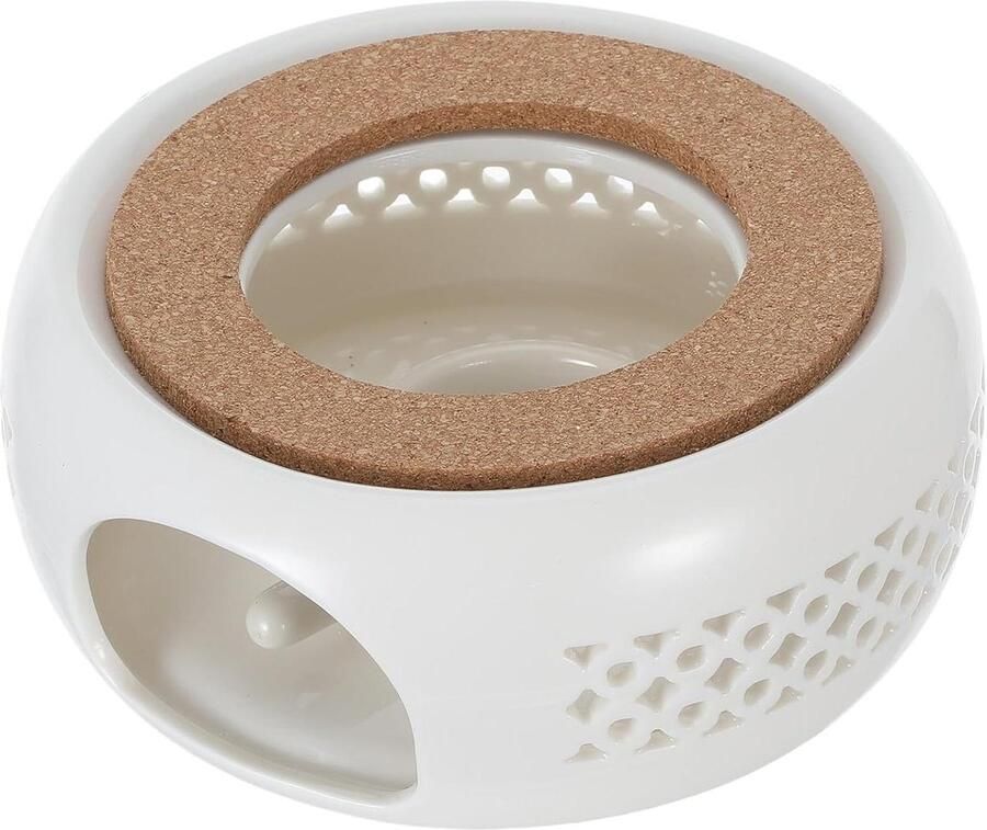Keramische Theepotverwarmer Theelichthouder Warmhoudplaat Thee Warm Houden Niet-elektrisch 14.5 cm Wit