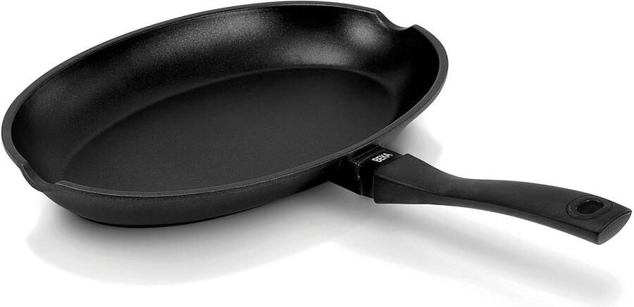Keramische Vispan Energiebesparende Pan Roerbakken en Grillen Perfecte Warmteverdeling 19 x 34 cm Zwart