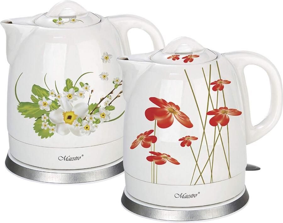 Keramische Waterkoker 1 5L met Bloemendesign Snel en Veilig Koken