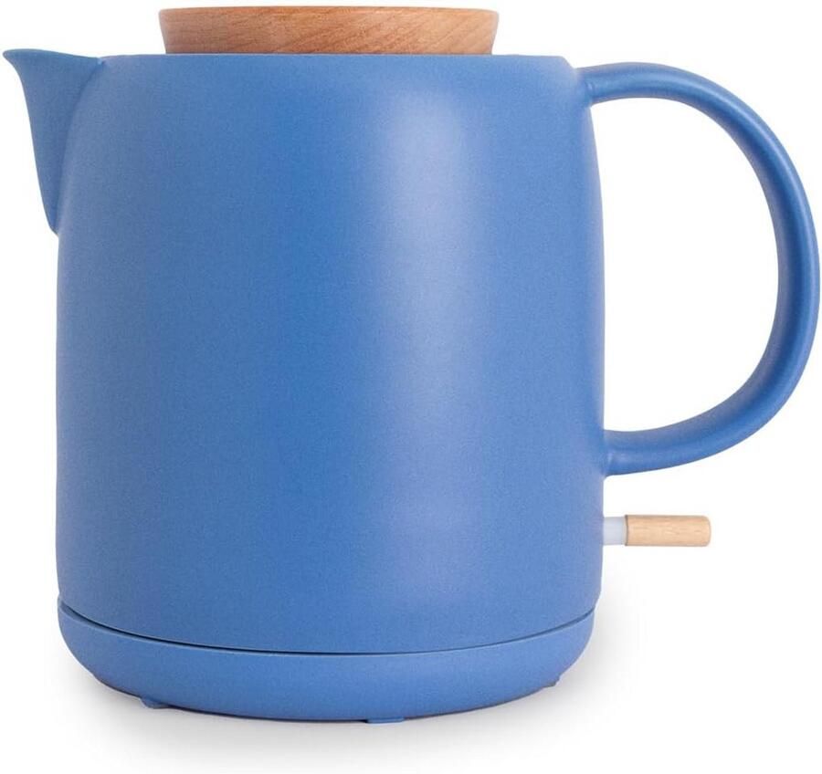 Keramische Waterkoker Blauw 1 Liter Snel Koken en Antikalkfilter