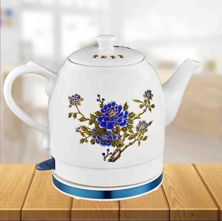 Keramische Waterkoker Draadloze Kookpot Snel Water Koken Automatische Uitschakeling 1.5 Liter Wit