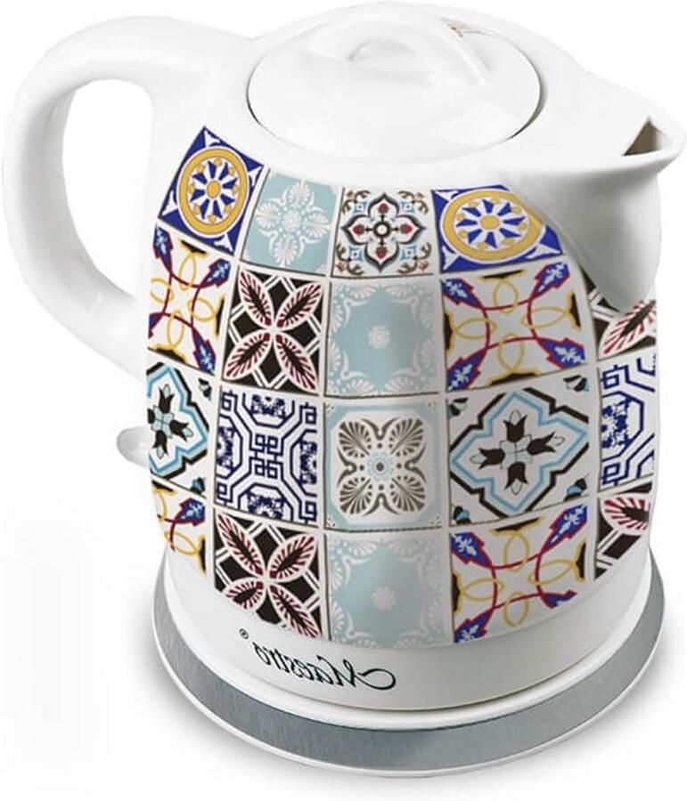 Keramische Waterkoker Elektrische Ketel Snel Water Koken Uniek Azulejos Design 1.5 Liter Multicolour