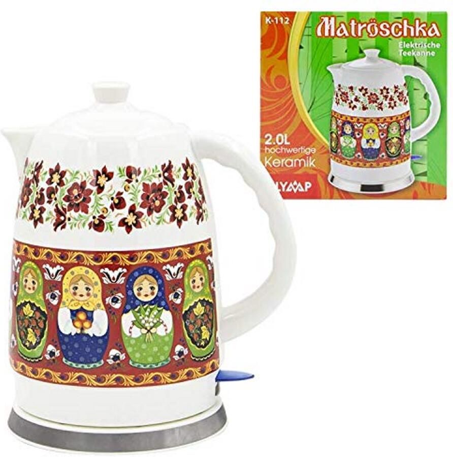 Keramische waterkoker Snoerloze koker Snel water koken Bescherming droogkoken 2 Liter Wit