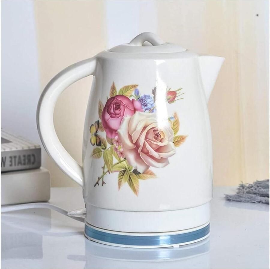 Keramische Waterkoker Theeketel Warmwater Snel Water Koken Droogkookbeveiliging 1.7 Liter Wit