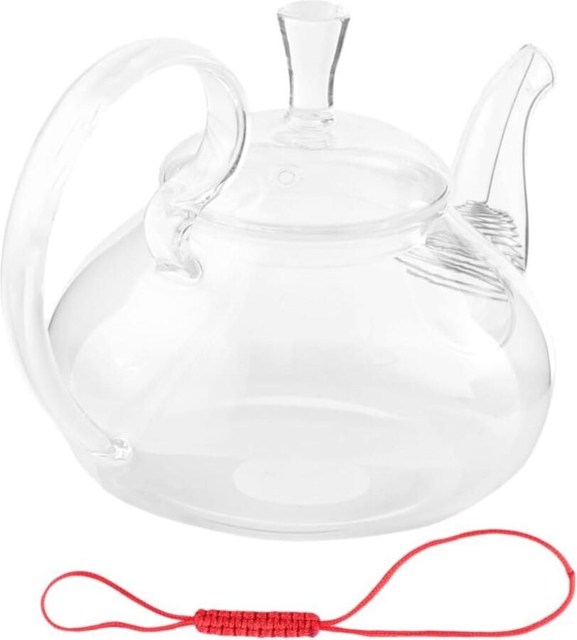 Keramische Waterkoker Theepot Glas Thee Zetten Met Deksel 600 ml Transparant