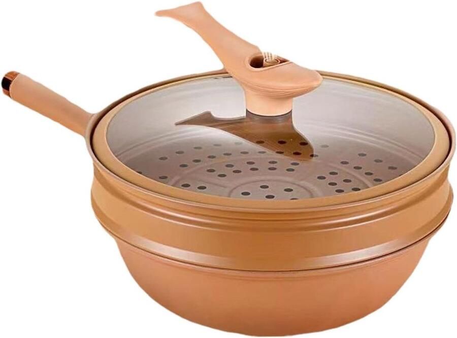 Keramische Wok Braadpan Keuken Wok Pan Veelzijdig Koken Energie Concentrerende Bodem
