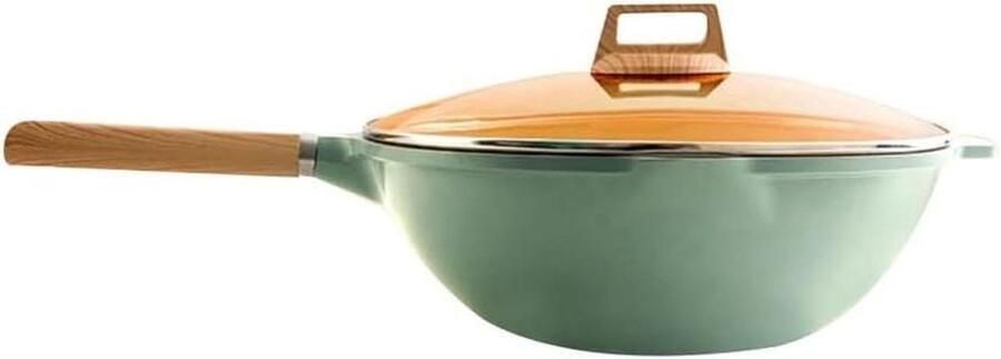 Keramische Wokpan Antiaanbak Koekenpan Lekker Koken Voor Alle Vuurtypes 32 cm Groen