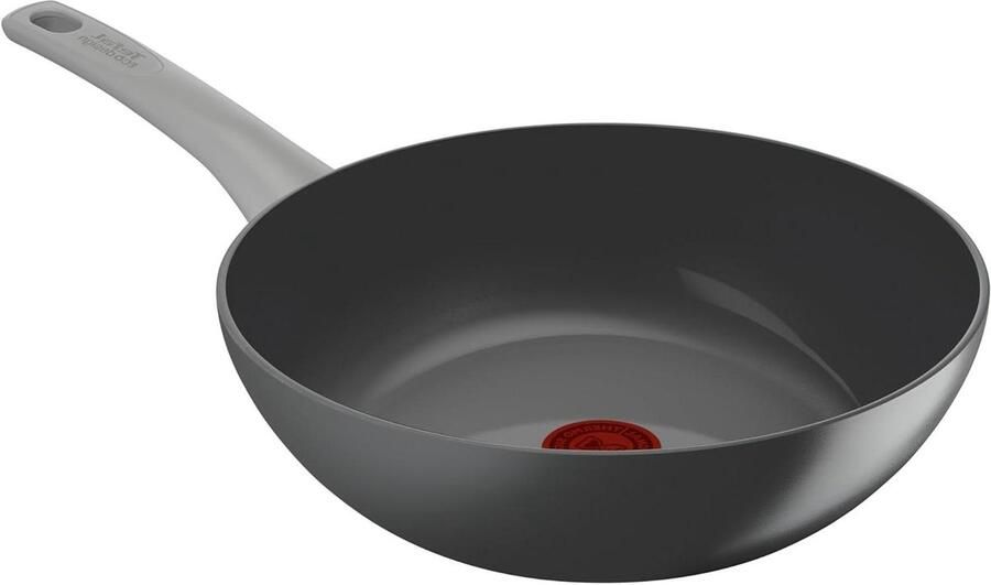 Keramische Wokpan Koekenpan Gezond Koken Recycled Aluminium 28 cm Grijs