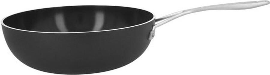 Keramische Wokpan Roerbakpan Snel Koken Keramische Coating 28 cm Zwart