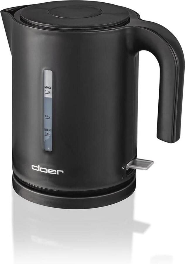 Kettle 1.2 Liter met Oververhitting en Droogkookbeveiliging 2200 W Verwijderbaar Kalkfilter Zwarte Waterkoker