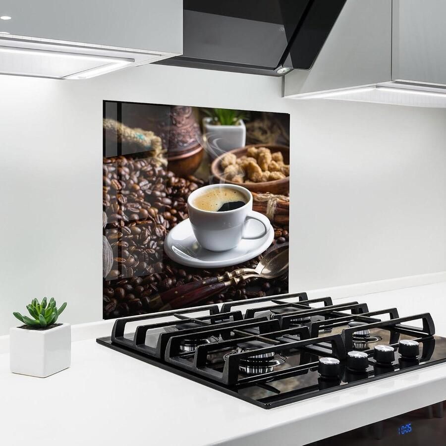 Keuken achterwand glas Spatbescherming fornuis Glazen plaat Hygiënisch koken Hittebestendig gehard glas 100x100 cm