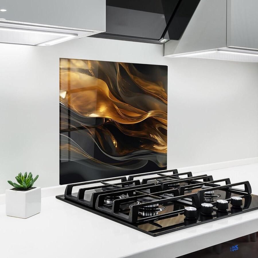 Keuken achterwand glas Spatbescherming fornuis glazen plaat Keuken beschermen Gehard glas 5mm 100x100 cm