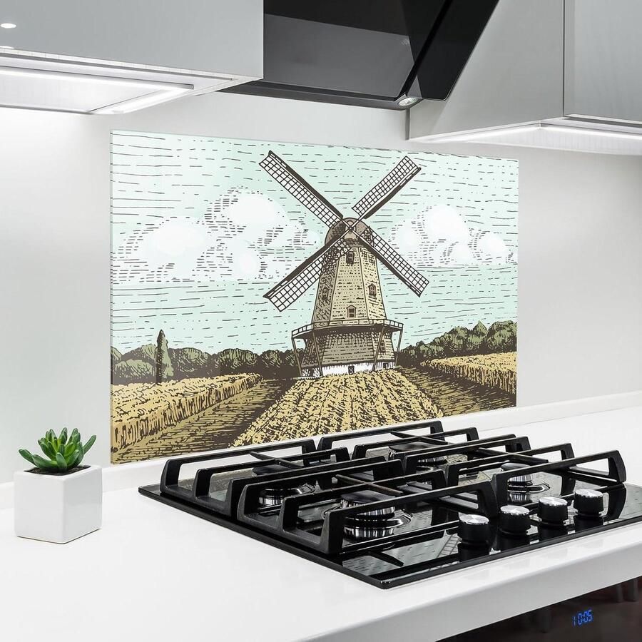 Keuken achterwand glas Spatbescherming fornuis Keuken beschermen Gehard veiligheidsglas 60x100 cm Landschap print