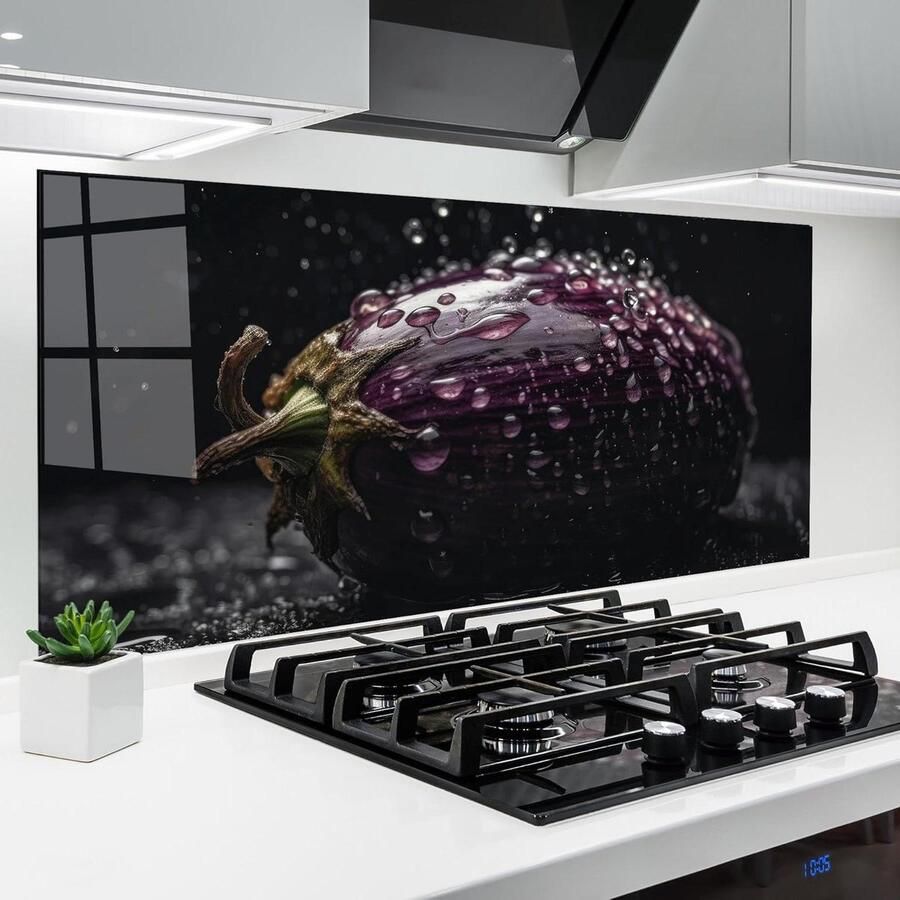 Keuken achterwand glas Spatbord plaat Bescherming kookplaat Hittebestendig gehard glas 60x120 cm Paars
